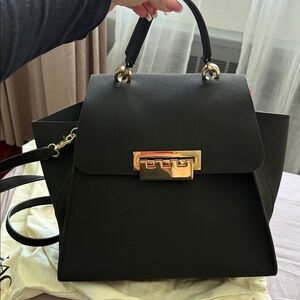 Zac Posen Black Satchel with Gold Hardware